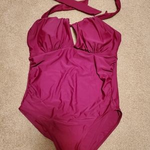 EastElegant Maternity Swimsuits One Piece V-Neck Pregnancy Swimwear Halter Mater